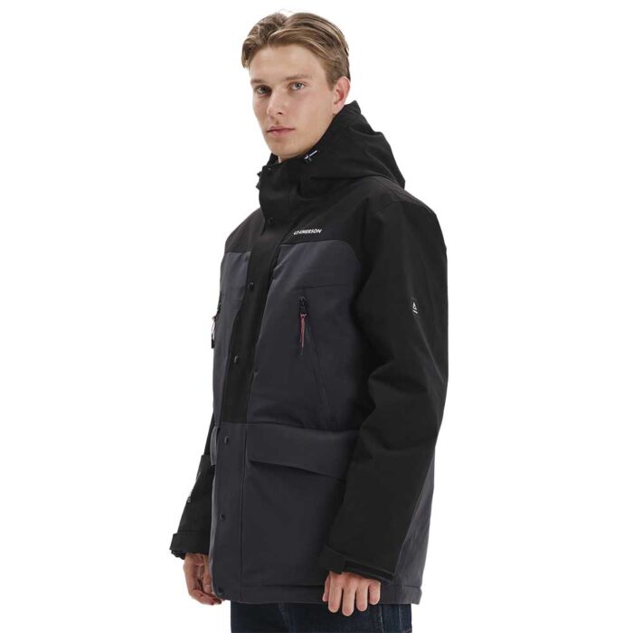 Ανδρικό μπουφάν Emerson Parka Hooded Jacket σε μαύρο χρώμα με κουκούλα και ανακυκλωμένο γέμισμα SOFEELATE®.