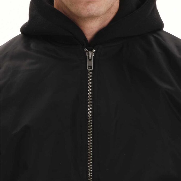 EMERSON Flight Jacket Black με αποσπώμενη κουκούλα και πολλές τσέπες.