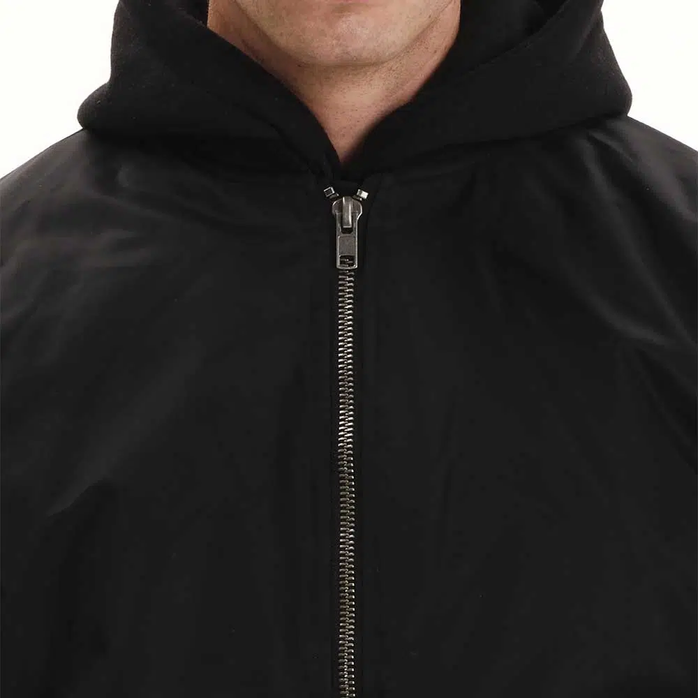 EMERSON Flight Jacket Black με αποσπώμενη κουκούλα και πολλές τσέπες.