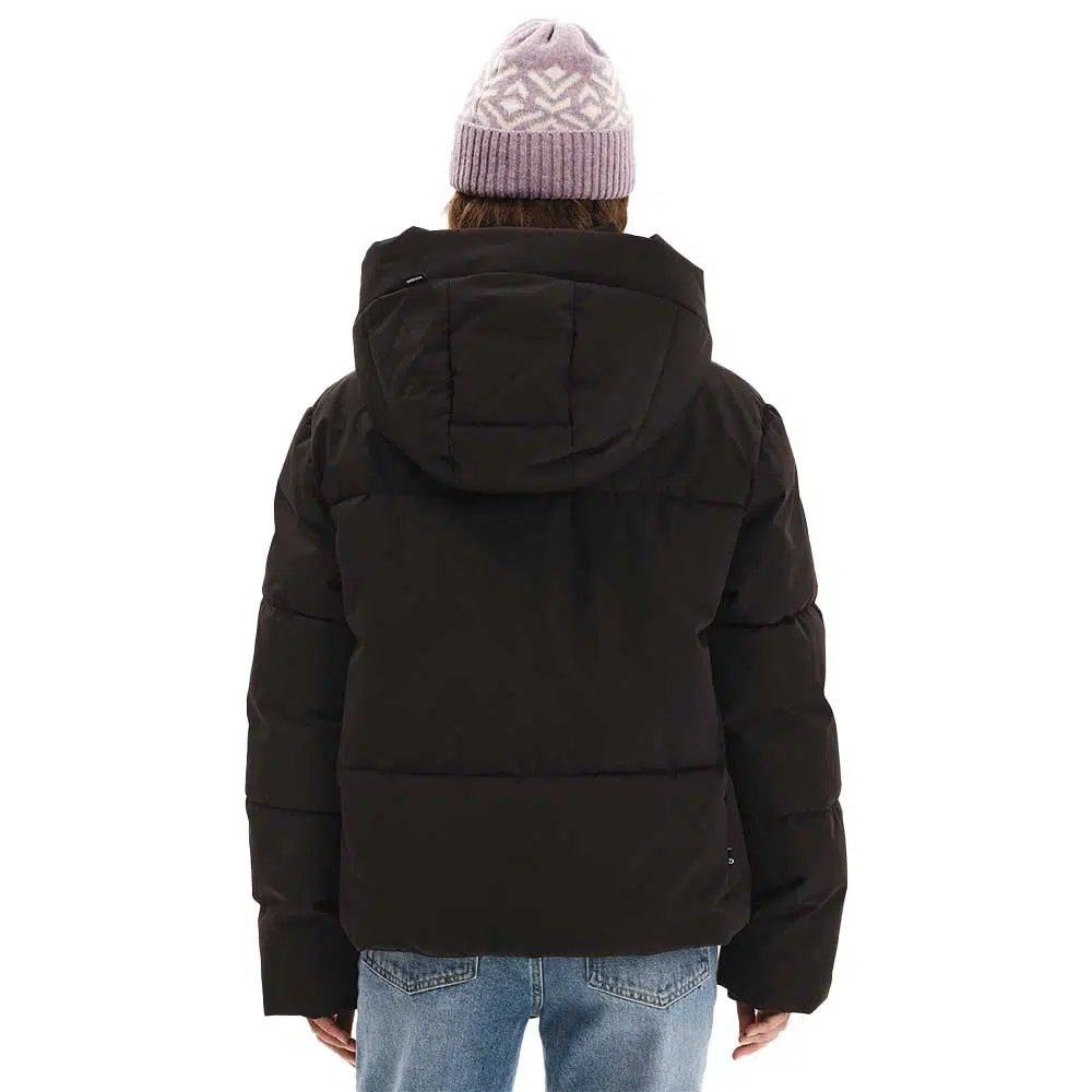 Γυναικείο puffer EMERSON Black με κουκούλα και SOFEELATE® γέμισμα.