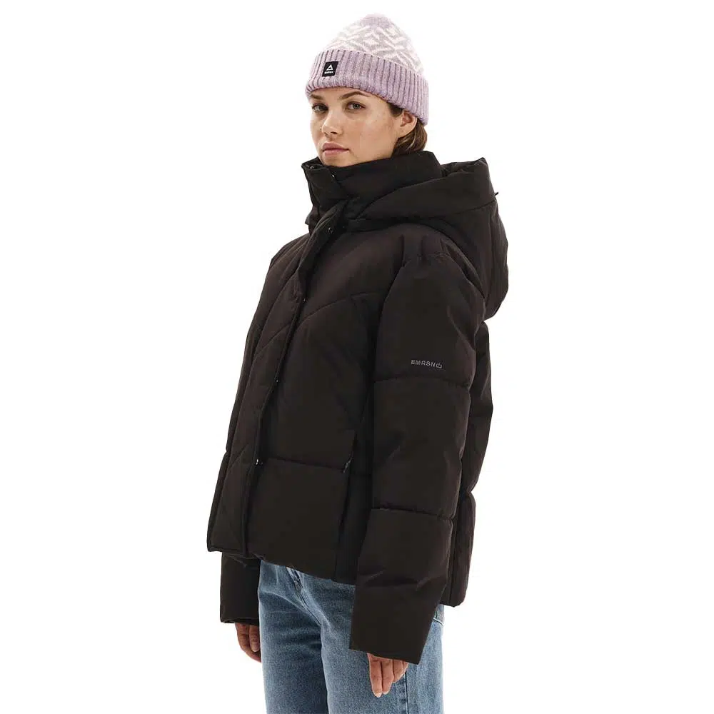 Γυναικείο puffer EMERSON Black με κουκούλα και SOFEELATE® γέμισμα.