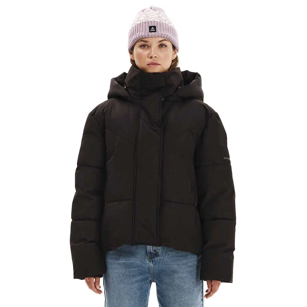 Γυναικείο puffer EMERSON Black με κουκούλα και SOFEELATE® γέμισμα.