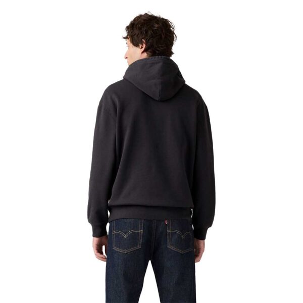 Levi’s Relaxed Graphic Hoodie Archival 2Hp Phantom – Black, μαύρο φούτερ με χαλαρή εφαρμογή, κουκούλα και λευκό λογότυπο Levi’s στο στήθος.