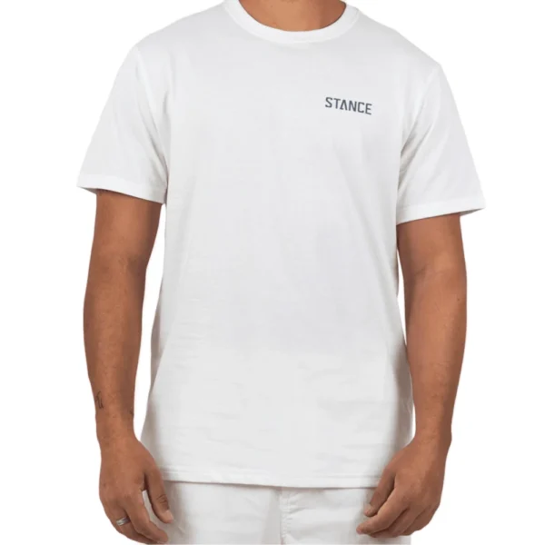 Stance Badge SS T-Shirt White, βαμβακερό κοντομάνικο με μικρό τύπωμα στο στήθος και μεγάλο logo στην πλάτη