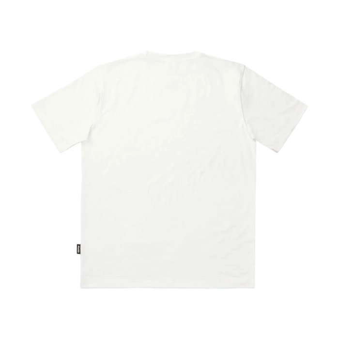The Dudes Justits T-shirt Off-White by McBess, organic cotton streetwear tee με relaxed fit και woven Dudes label.﻿