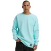 Burton Crown Weatherproof Crewneck Light Teal – ανδρικό weatherproof fleece crew, DRYRIDE Mist-Defy, recycled, με thumbholes – NS97.GR