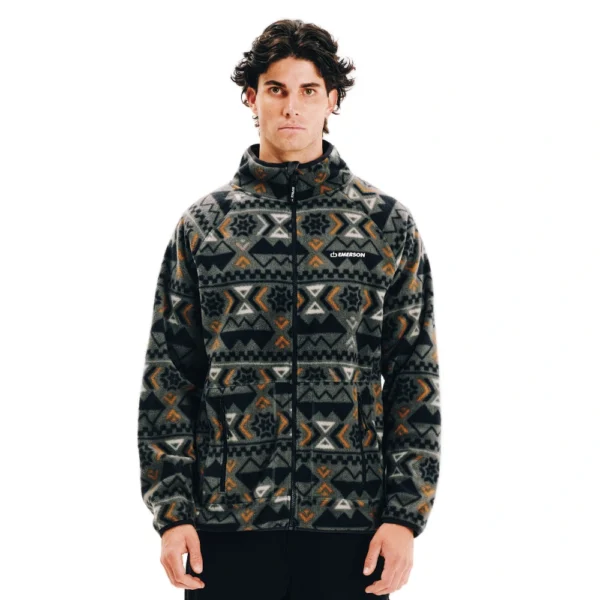 Emerson full zip fleece deep pine ανδρικό, ανακυκλωμένο, με φερμουάρ και πλαϊνές τσέπες.