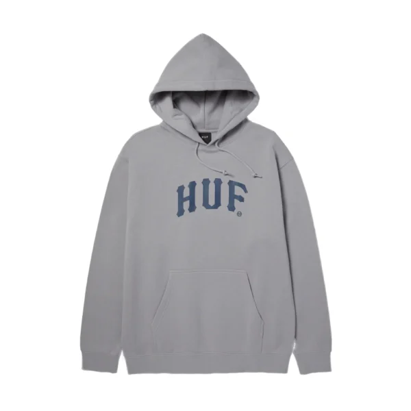 Λιλά HUF Arch hoodie με printed logo και kangaroo pocket.