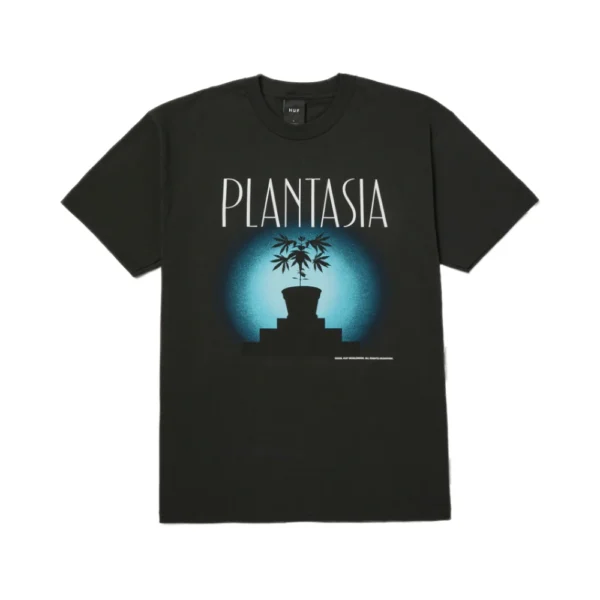T-shirt HUF Plantasia vintage black με printed graphic στο μπροστινό μέρος και cotton κατασκευή.”