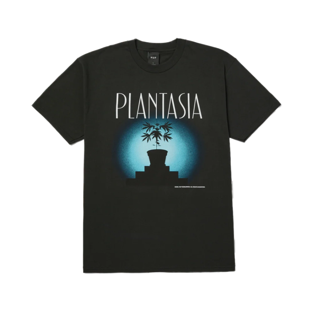T-shirt HUF Plantasia vintage black με printed graphic στο μπροστινό μέρος και cotton κατασκευή.”