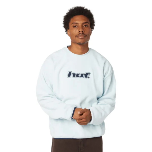 HUF Dot Unisex Crew Polar Fleece Sky