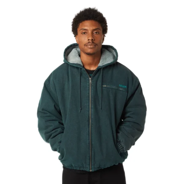 HUF What A Jungle Unisex Denim Work Jacket Evergreen