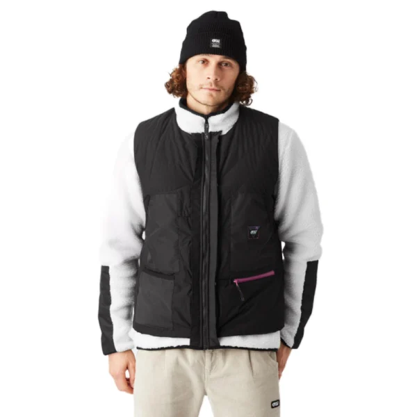 Picture PMBTON Jacket 3-in-1 Tofu Black – sherpa fleece + quilted vest, 3 τρόποι φορέματος, outdoor casual jacket – NS97.GR