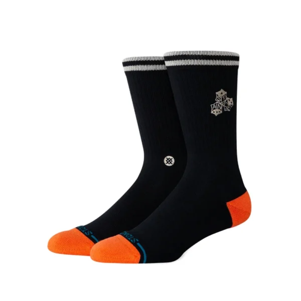 Stance High Roller Crew Socks Black – μαύρες crew κάλτσες με μεσαίο cushioning, arch support και seamless toe