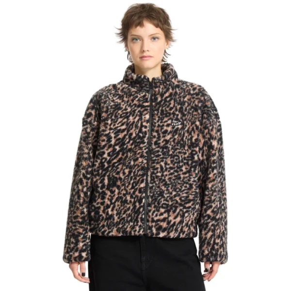 Volcom Wylding Out Zip Sherpa Animal Print