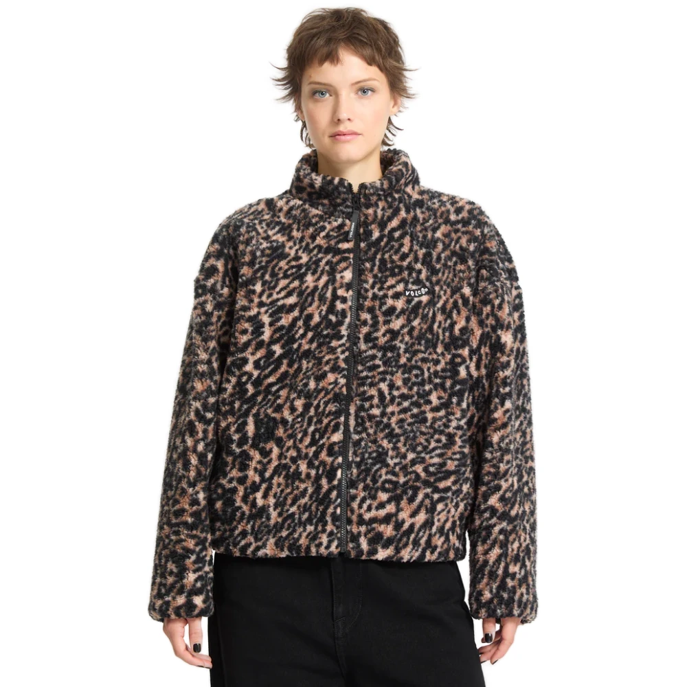 Volcom Wylding Out Zip Sherpa Animal Print