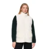 Λευκό fleece vest 24Colours με full zip και μπροστινές τσέπες, ιδανικό για cozy layering.