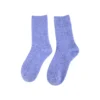 Γυναικείες 24Colours ribbed knit κάλτσες σε μωβ χρώμα, ζεστές και άνετες, one size εφαρμογή.