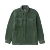 Vissla Peaks Sherpa overshirt σε Vintage Green, από sherpa ύφασμα με κουμπιά και τσέπες στο στήθος και στο πλάι.
