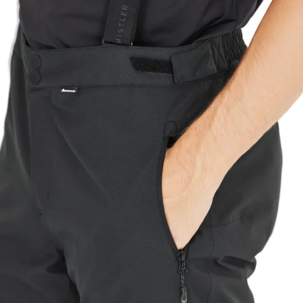 Whistler Drizzle Ski Pant ανδρικό Black, αδιάβροχο παντελόνι για σκι και snowboard με τιράντες.