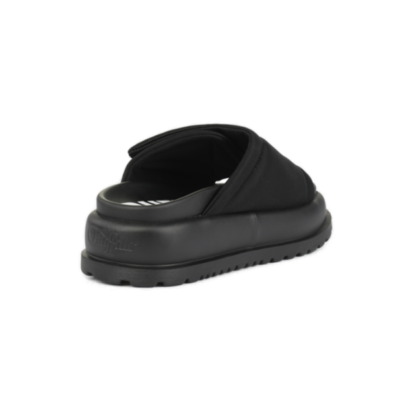 Γυναικεία μαύρα σανδάλια Buffalo Palma Velcro με ψηλή πλατφόρμα και λευκό λογότυπο Buffalo, διαθέσιμο στο ns97.gr στην καστορια.