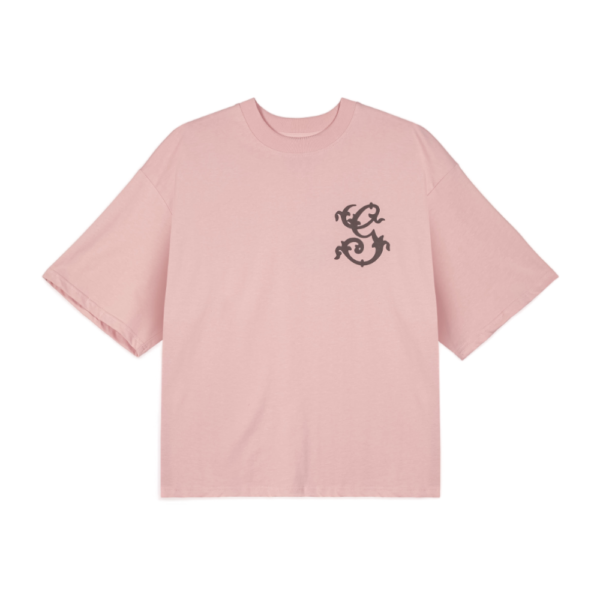 Unisex κοντομάνικη μπλούζα Grimey Chief Watcher Boxy Tee σε ροζ χρώμα με μεγάλα τυπώματα, διαθέσιμο στο ns97.gr στην καστορια.