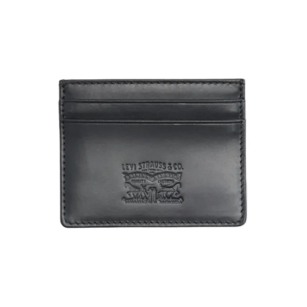 Δερμάτινη μαύρη θήκη καρτών Levi's Leather Card Case, διαθέσιμο στο ns97.gr στην Καστοριά