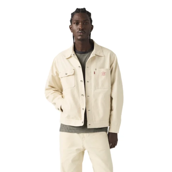 Ανδρικό τζάκετ Levi’s® Sunrise Trucker σε εκρού χρώμα από ανθεκτικό καμβά.