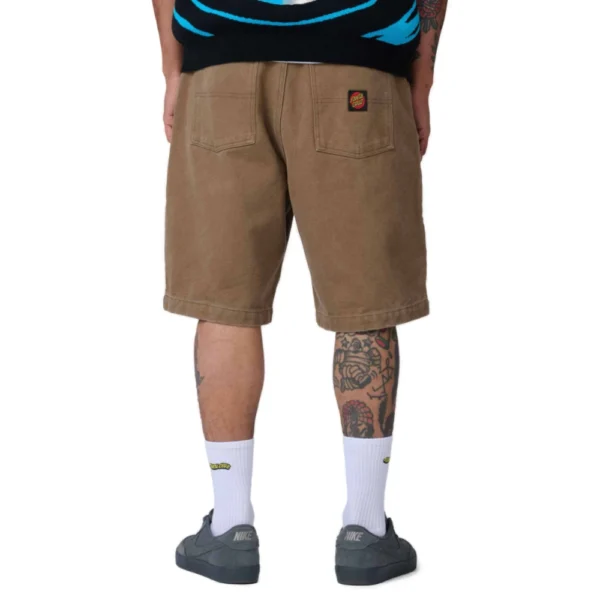 Ανδρική βερμούδα Santa Cruz Big Shorts από καμβά σε taupe χρώμα και χαλαρή γραμμή, διαθέσιμο στο ns97.gr στην καστορια.