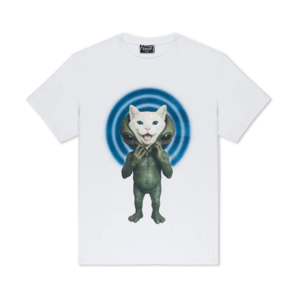 Ανδρικό λευκό κοντομάνικο μπλουζάκι Ripndip Take Ur Mask Off με στάμπα εξωγήινου διαθέσιμο στο ns97.gr στην καστορια.