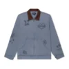 Ανδρικό γκρι-μπλε τζάκετ εργασίας Ripndip Westside με all-over γραφικά και κοτλέ γιακά διαθέσιμο στο ns97.gr στην καστορια.
