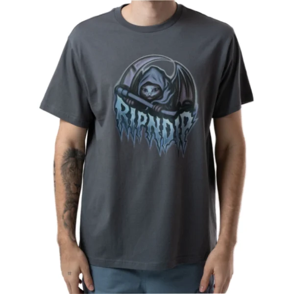 Ανδρικό κοντομάνικο μπλουζάκι Ripndip Out Of Time σε χρώμα charcoal διαθέσιμο στο ns97.gr στην καστορια.