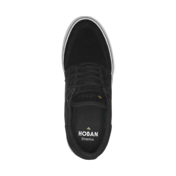 Ανδρικά σουέτ παπούτσια Emerica Hoban Shoes Black White με χρυσές λεπτομέρειες και λευκή σόλα διαθέσιμο στο ns97.gr Kastoria.