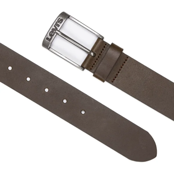 Ανδρική δερμάτινη ζώνη Levi's Duncan Belt σε σκούρο καφέ χρώμα διαθέσιμο στο ns97.gr Kastoria.
