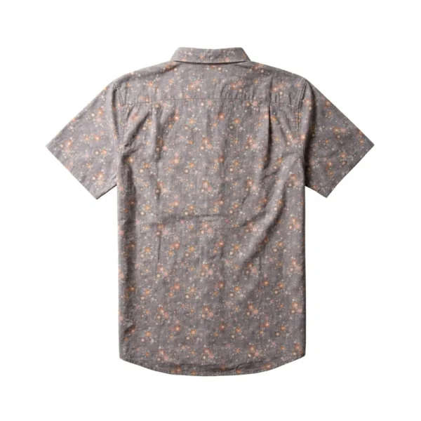 Ανδρικό κοντομάνικο πουκάμισο Vissla Barrier Eco Shirt σε μαύρο χρώμα με floral σχέδιο διαθέσιμο στο ns97.gr Kastoria.