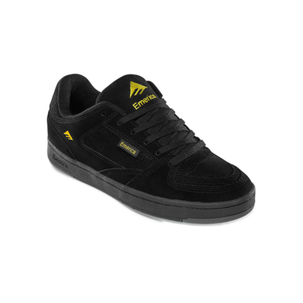 Skate παπούτσια Emerica Mute σε μαύρο χρώμα με κίτρινες λεπτομέρειες διαθέσιμο στο ns97.gr Kastoria.