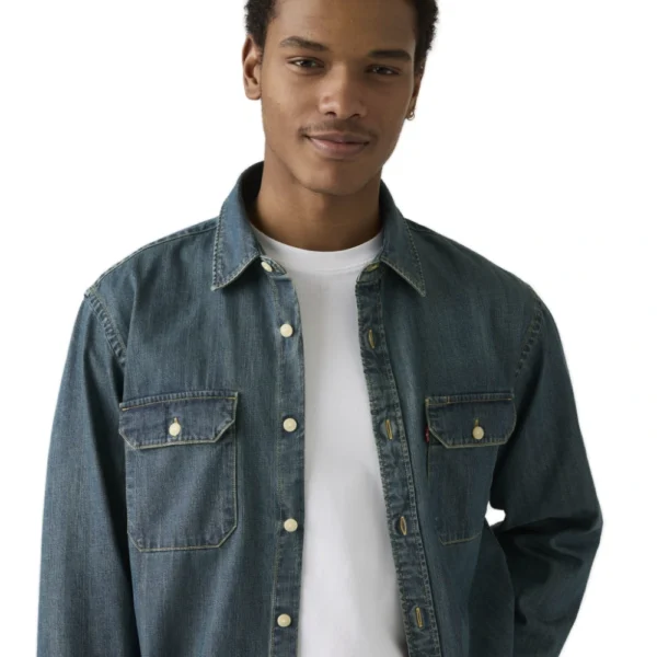 Ανδρικό τζιν overshirt Levi's Jackson Worker σε σκούρο μπλε χρώμα διαθέσιμο στο ns97.gr Kastoria.