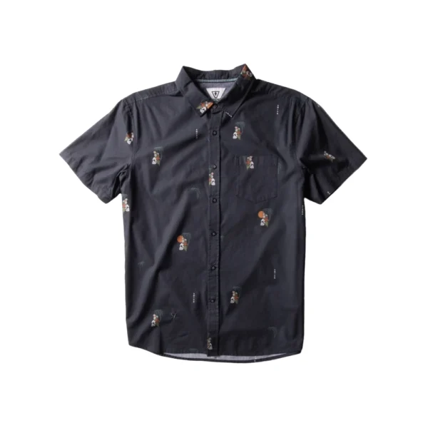 Ανδρικό κοντομάνικο πουκάμισο Vissla Parrodise Eco Shirt σε μαύρο χρώμα διαθέσιμο στο ns97.gr Kastoria.