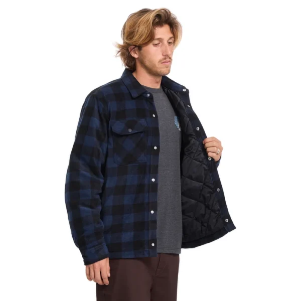 Ανδρικό καρό polar fleece τζάκετ Volcom Bowered Fleece II σε μπλε χρώμα διαθέσιμο στο ns97.gr Kastoria.