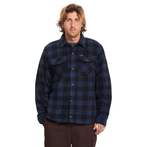 Ανδρικό καρό polar fleece τζάκετ Volcom Bowered Fleece II σε μπλε χρώμα διαθέσιμο στο ns97.gr Kastoria.