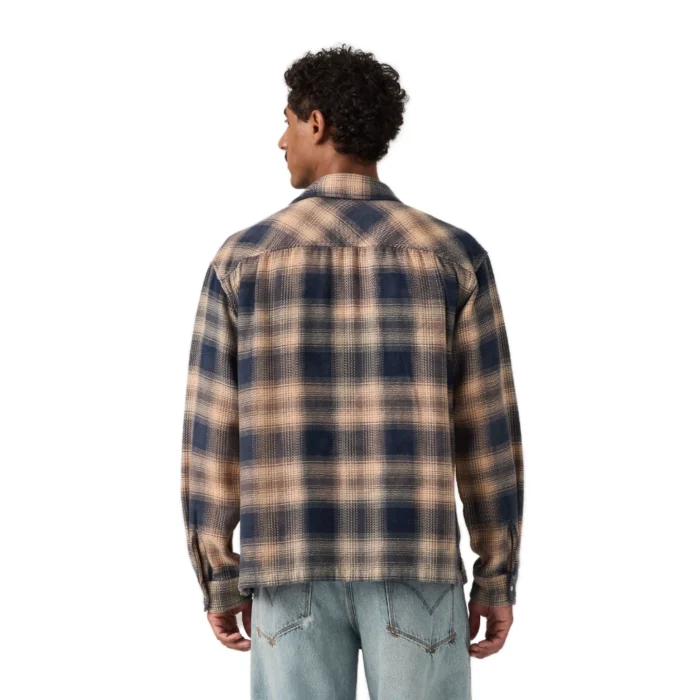 Ανδρικό καρό πουκάμισο Levi's Boxy Western Shirt σε μπλε κρεμ καφέ χρώμα διαθέσιμο στο ns97.gr Kastoria.