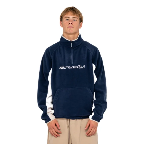 Ανδρική φλις μπλούζα Rusty Blizzard Quarter Zip Polar Fleece σε μπλε χρώμα διαθέσιμο στο ns97.gr Kastoria.