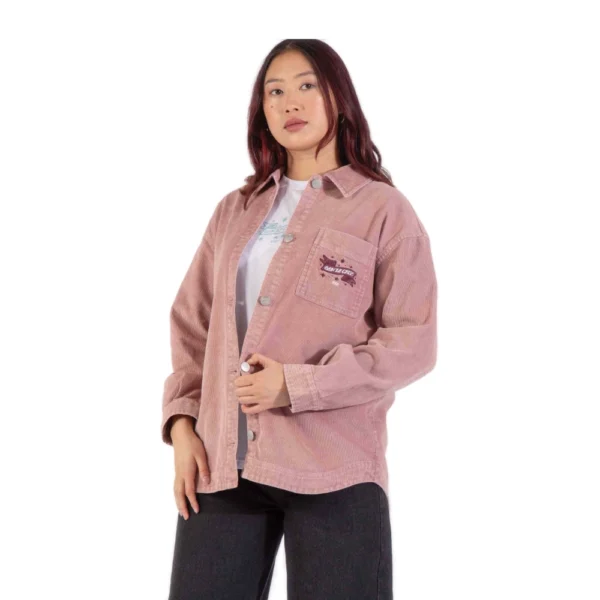 Γυναικείο κοτλέ πουκάμισο Santa Cruz Scribe Strip Overshirt σε putty wash χρώμα διαθέσιμο στο ns97.gr Kastoria.
