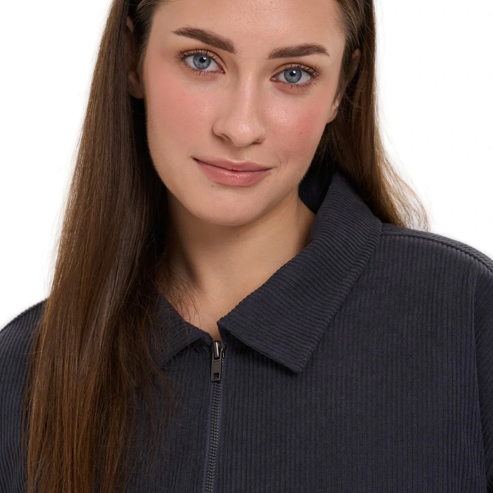 Γυναικείο κοτλέ πανωφόρι 24colours Cord Jacket σε ανθρακί χρώμα διαθέσιμο στο ns97.gr Kastoria.