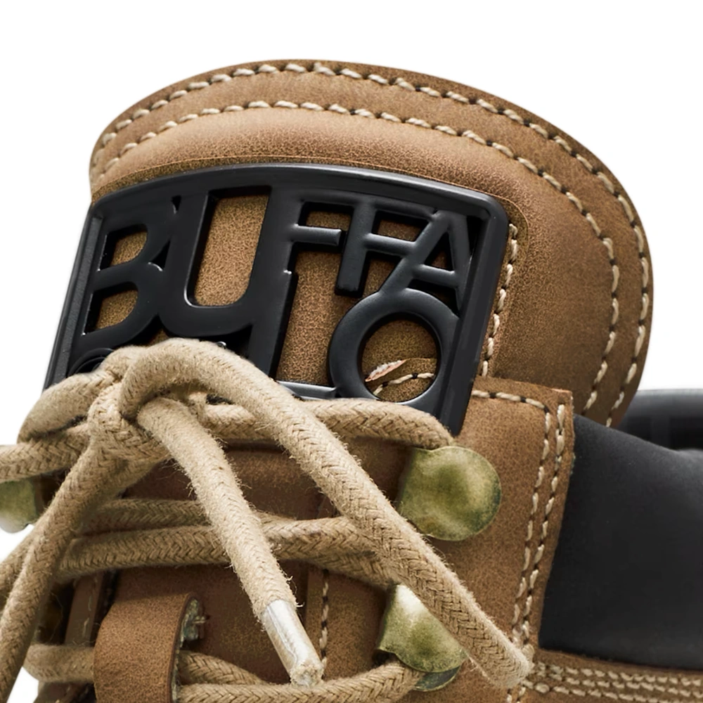 Μποτάκια Buffalo Jack Lace Up Mid σε μπεζ vegan nubuck χρώμα διαθέσιμο στο ns97.gr Kastoria