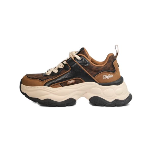 Chunky sneakers Buffalo Jump One Vegan με leopard print σε καφέ μαύρο χρώμα διαθέσιμο στο ns97.gr Kastoria.
