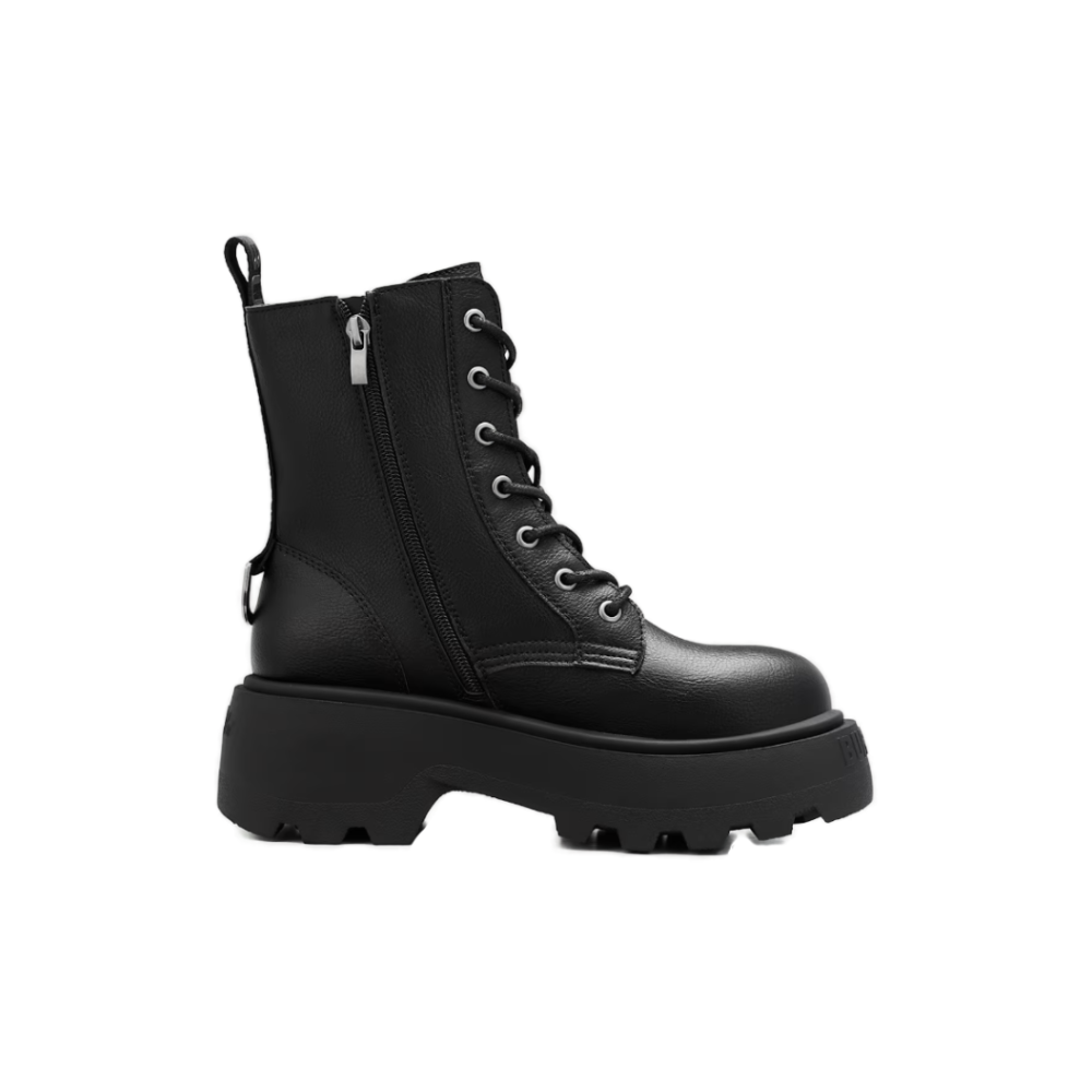 Γυναικεία vegan μποτάκια Buffalo Phantom Lace Up Zip σε μαύρο χρώμα διαθέσιμο στο ns97.gr Kastoria.
