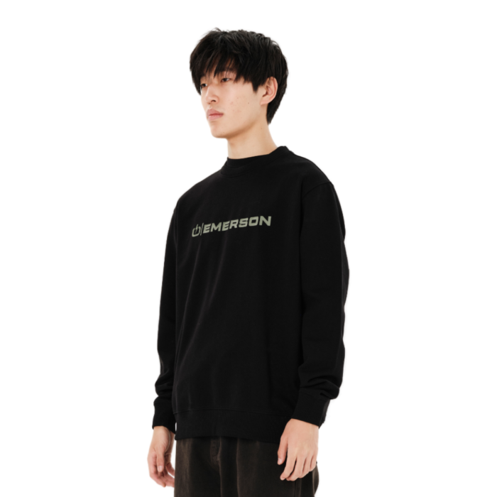 Ανδρική φούτερ μπλούζα Emerson Classic Crewneck με λογότυπο στο στήθος σε μαύρο χρώμα διαθέσιμη στο ns97.gr Kastoria