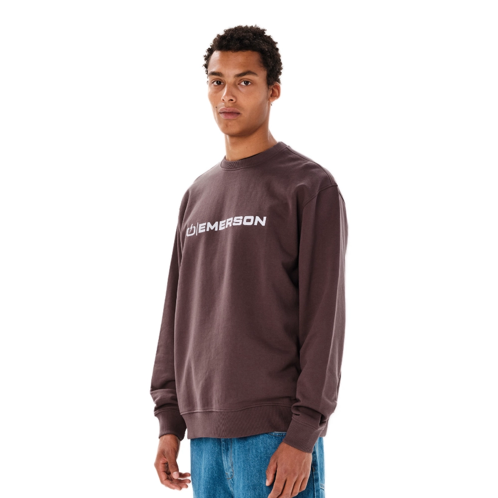 Ανδρική φούτερ μπλούζα Emerson Classic Crewneck με λογότυπο στο στήθος σε dusty plum χρώμα διαθέσιμη στο ns97.gr Kastoria