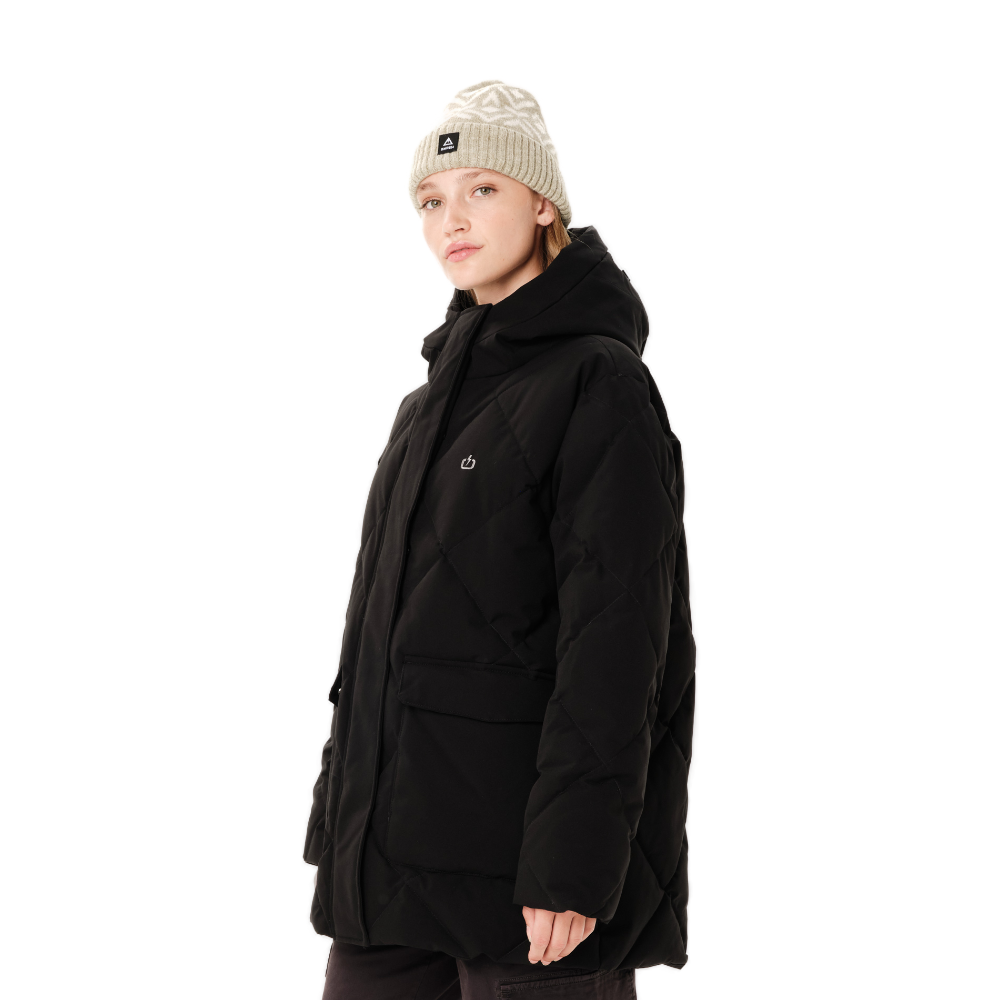 Γυναικείο αδιάβροχο puffer μπουφάν Emerson Hooded Jacket σε μαύρο χρώμα διαθέσιμο στο ns97.gr Kastoria.